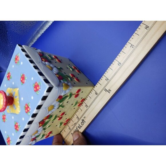 Mary Engelbreit Ceramic Floral & Cherry Design Canister With Lid - Picture 12 of 12